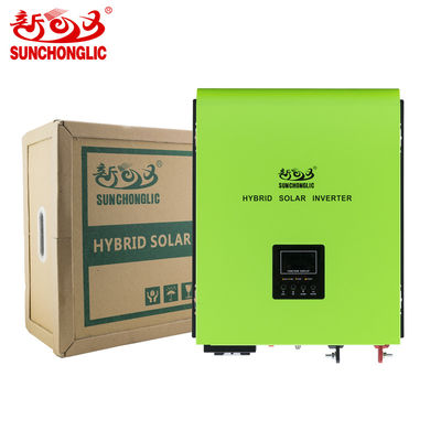 calidad  Sunchonglic 48v 5kva 3000w pure sine wave 60A mppt hybrid solar inverter with 30A AC charger 470x385x155mm fábrica